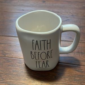 Rae Dunn Mug - FAITH BEFORE FEAR - Artisan Collection by Magenta
